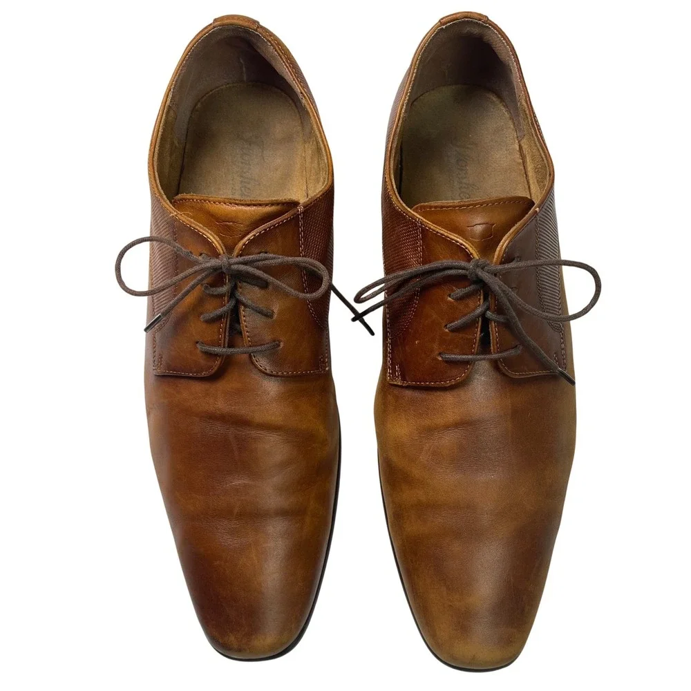 Florsheim Mens Kierland Brown Leather Oxford Dress Shoes Lace Up Size 12D‎ Toned